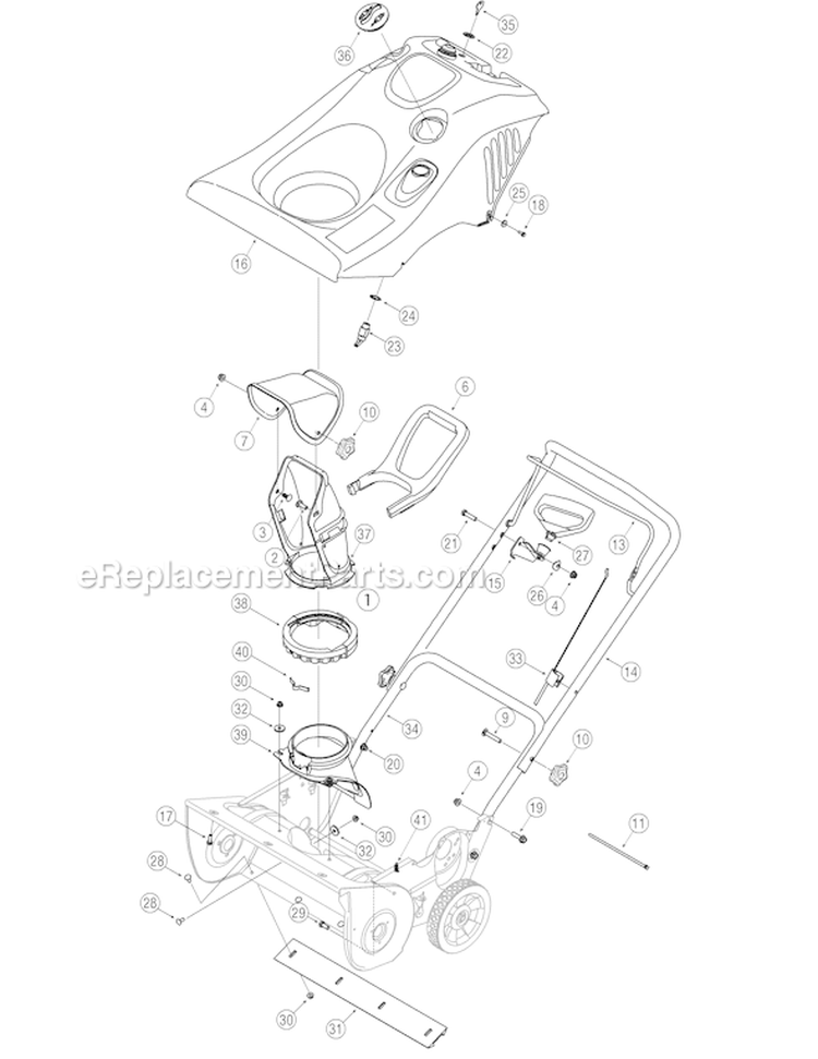 Page A Diagram and Parts List for 31AS2B5-801 2006 Yard Man Snow Blower